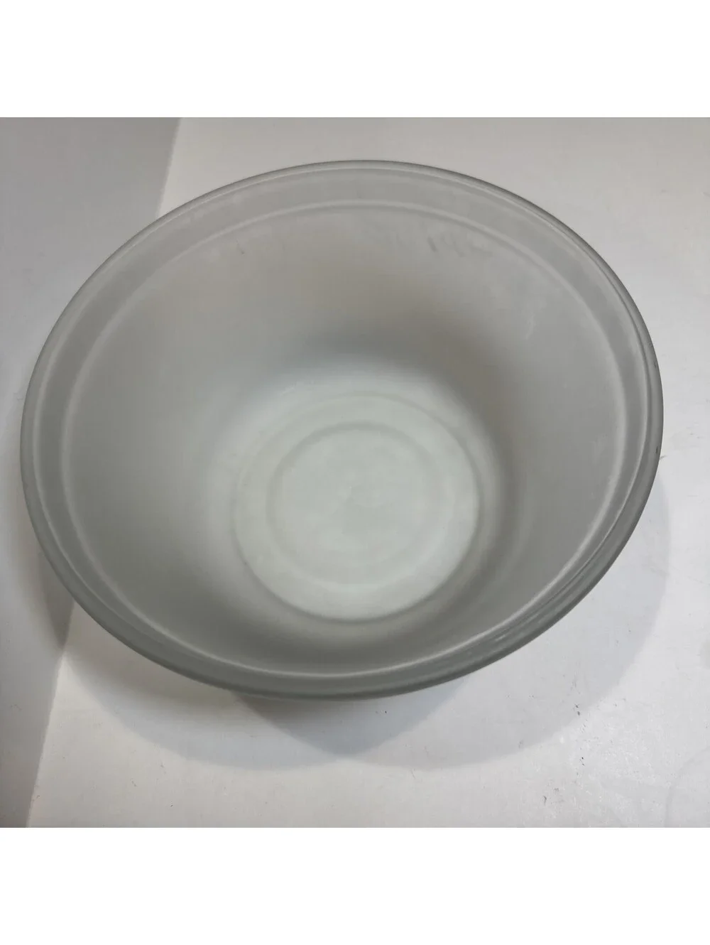 ANCHOR HOCKING Vintage Frosted Clear  Set of 3 Nesting Mixing Bowls Stacking
